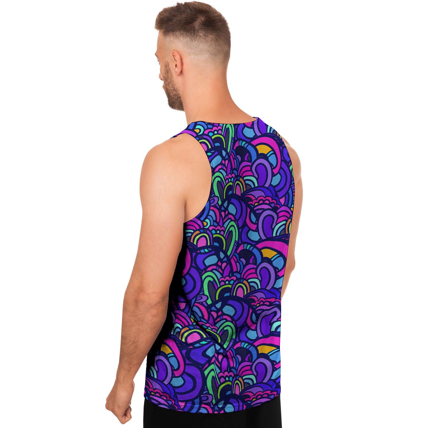 Blue Psychedelic Men's Tank Tops-grizzshop