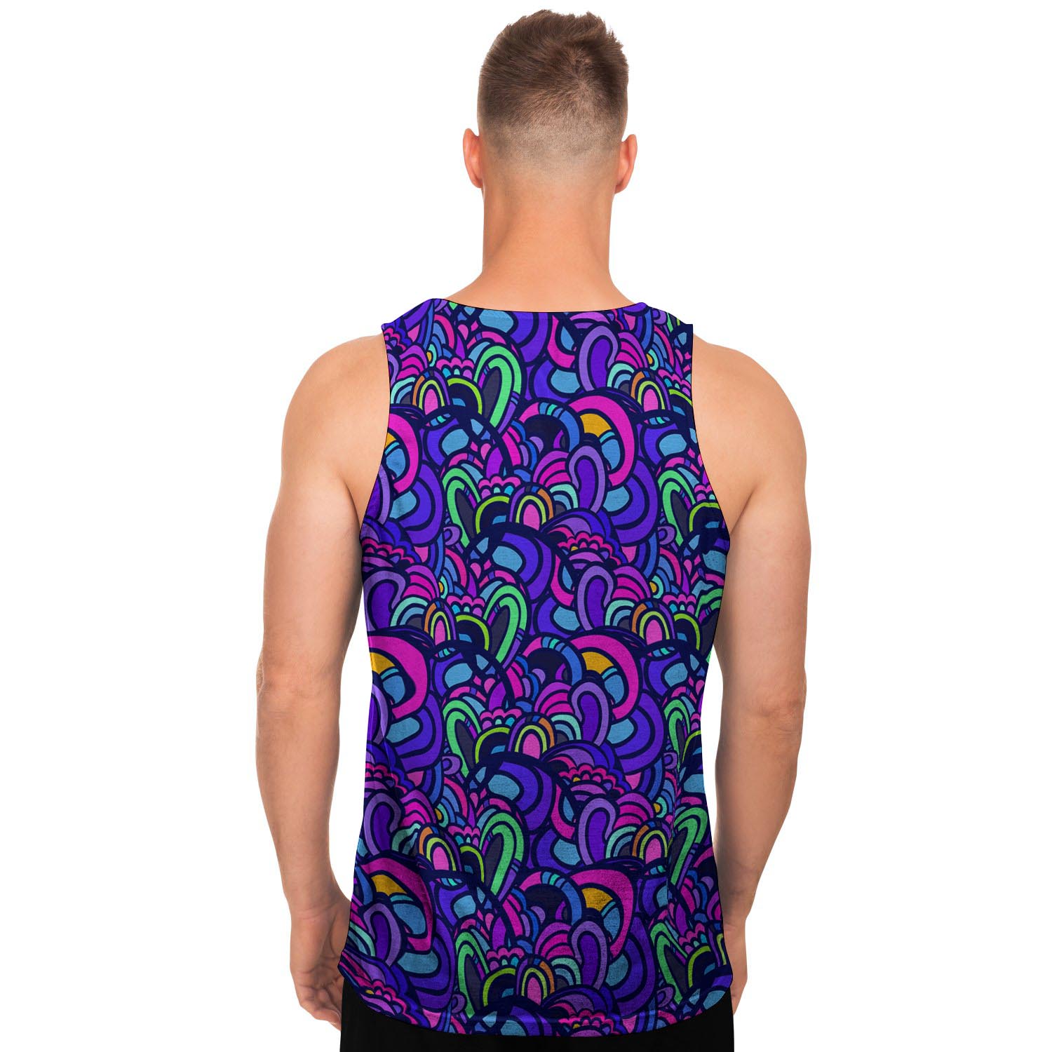 Blue Psychedelic Men's Tank Tops-grizzshop