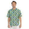 Blueberry And Daisy Print Pattern Men's Short Sleeve Shirts-grizzshop