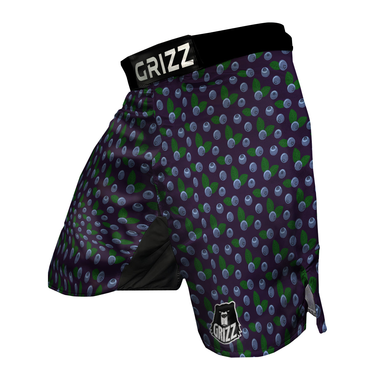 Blueberry And Leaf Print Pattern MMA Shorts-grizzshop