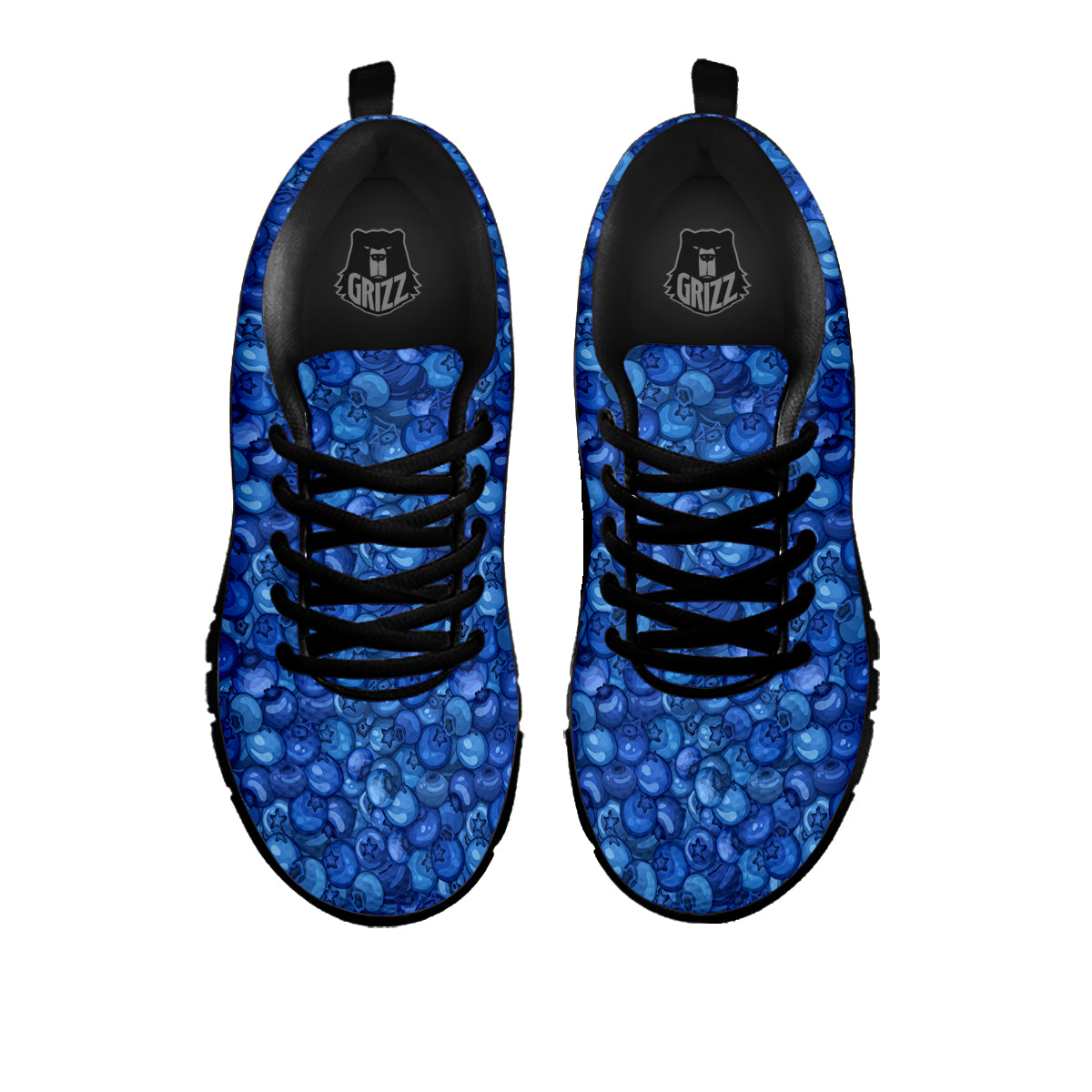 Blueberry Print Pattern Black Sneaker-grizzshop