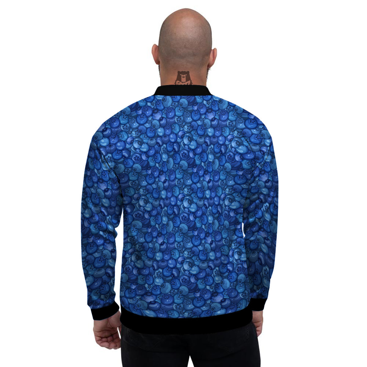 Blueberry Print Pattern Men's Bomber Jacket-grizzshop