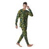 Blueberry Yellow Print Pattern Men's Pajamas-grizzshop