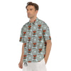 Boar And Cloud Print Pattern Men's Short Sleeve Shirts-grizzshop