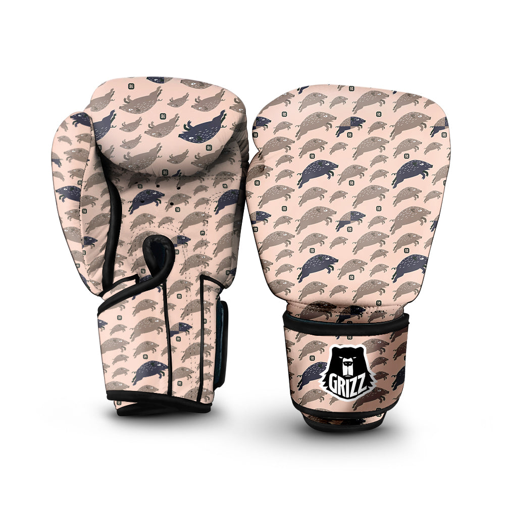 Boar Jumping Print Pattern Boxing Gloves-grizzshop