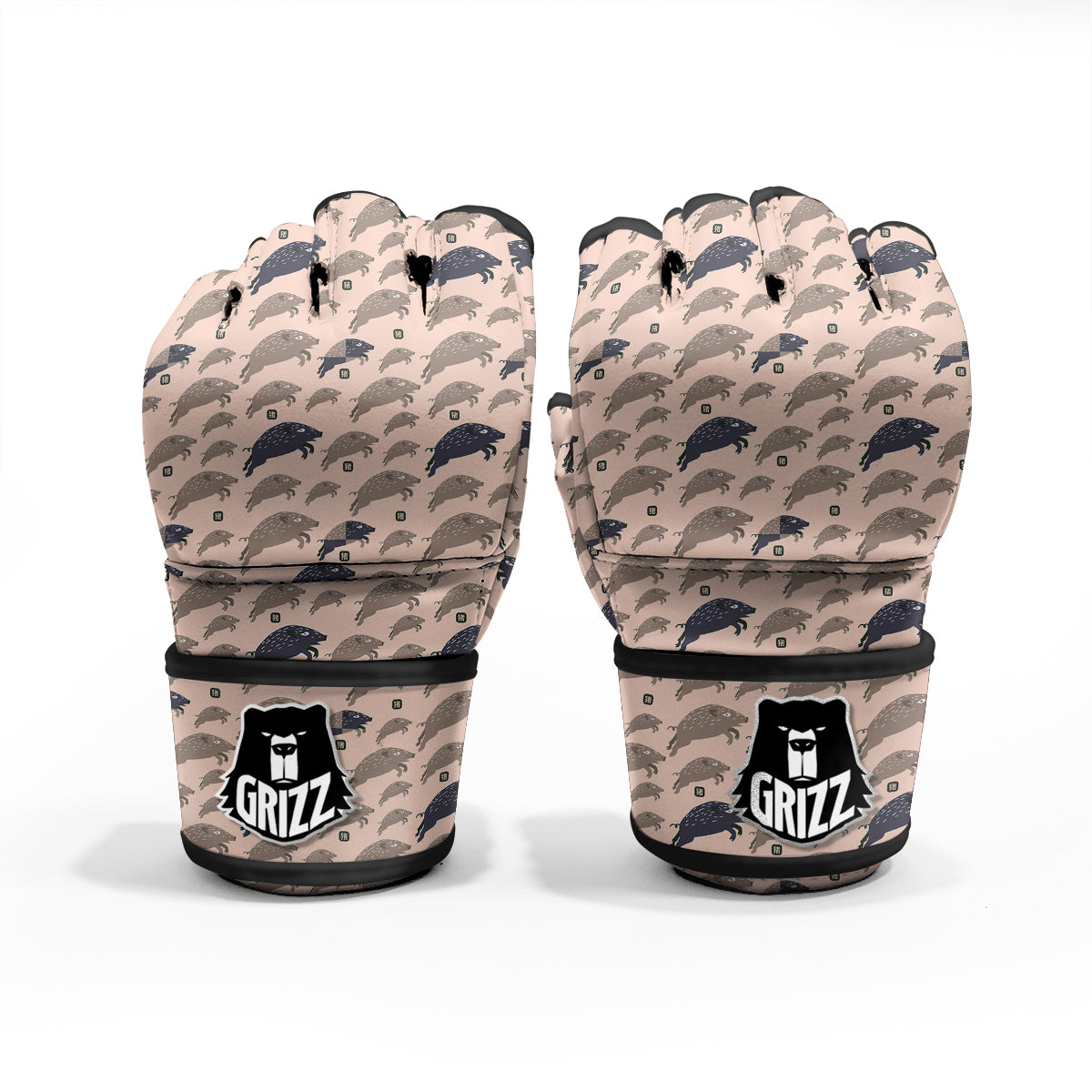 Boar Jumping Print Pattern MMA Gloves-grizzshop