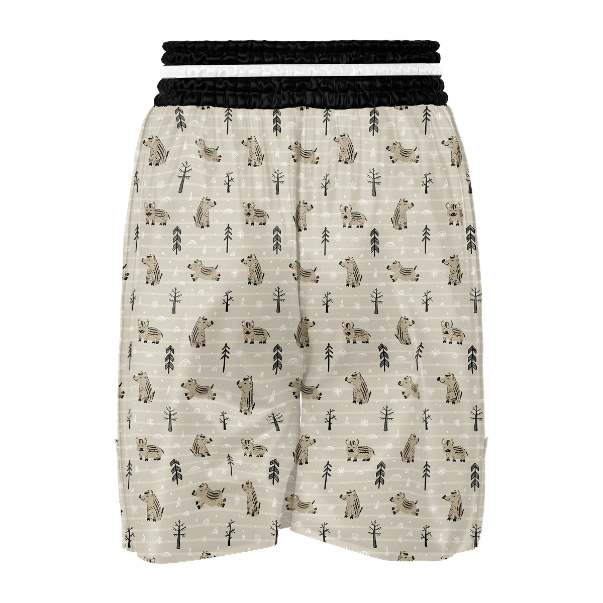 Boar Striped Print Pattern Boxing Shorts-grizzshop