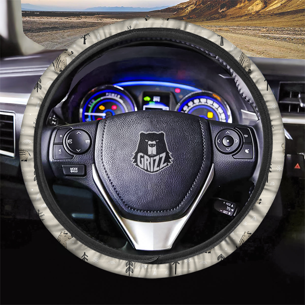 Boar Striped Print Pattern Car Steering Wheel Cover-grizzshop