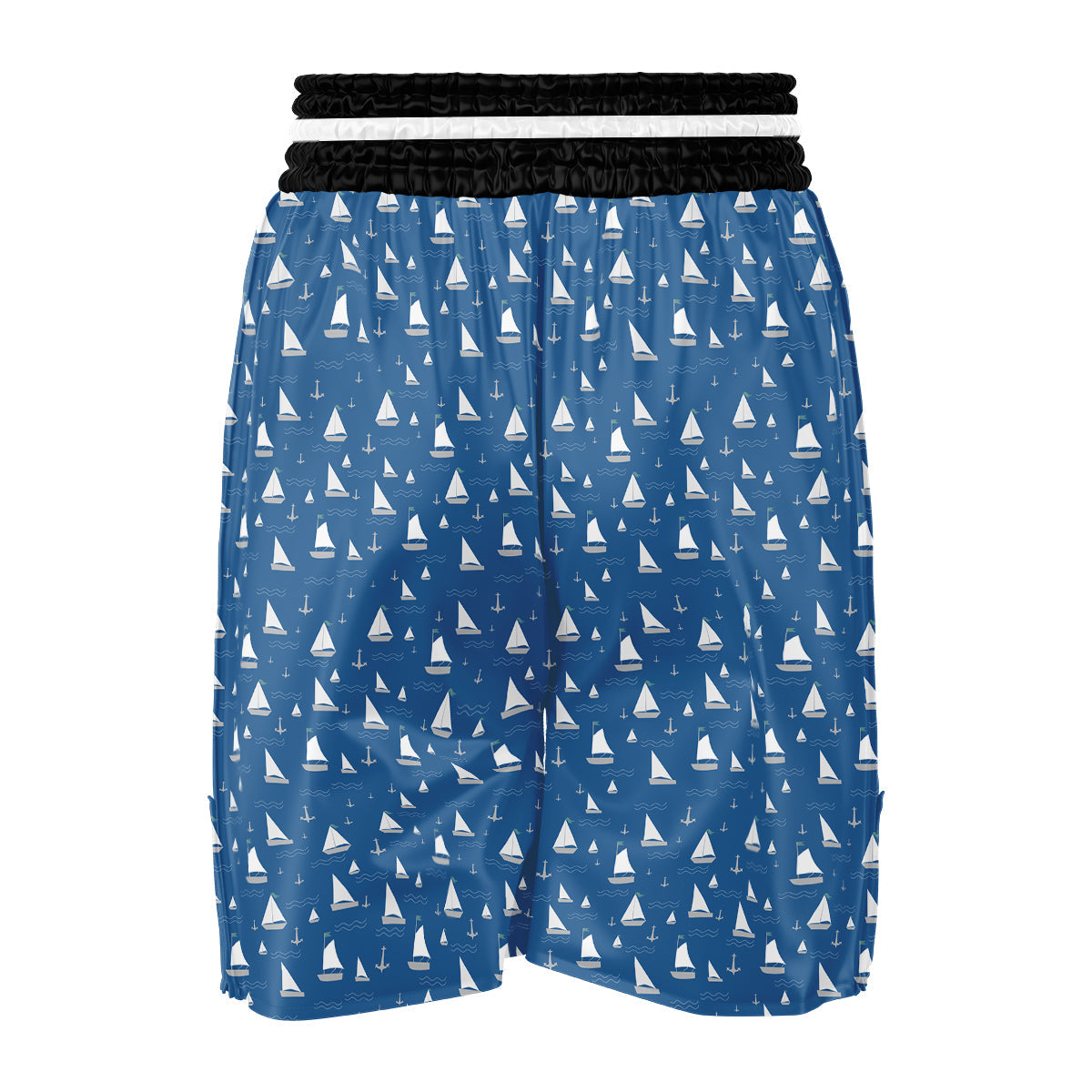 Boat Drawing Print Pattern Boxing Shorts-grizzshop