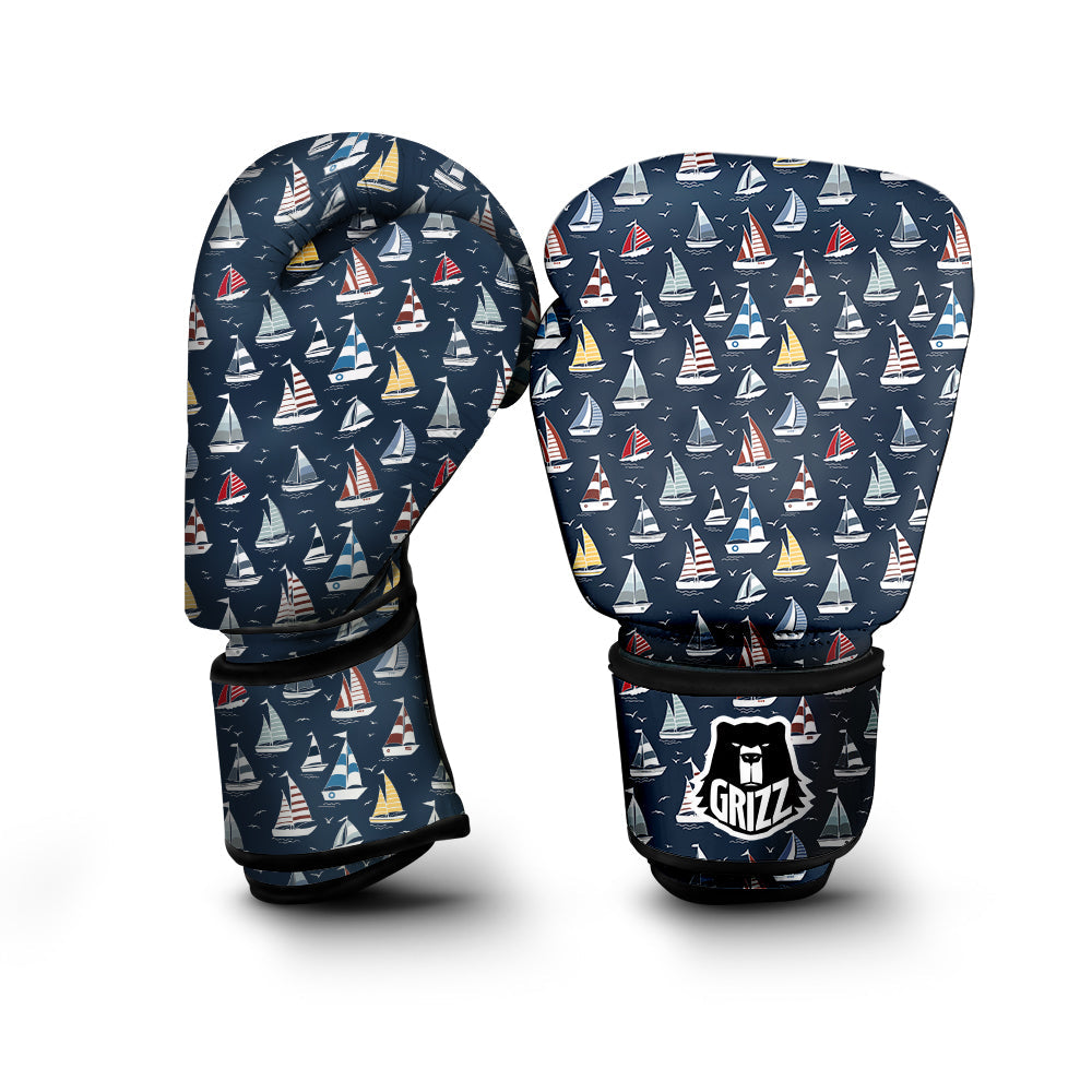 Boat On Sea Print Pattern Boxing Gloves-grizzshop