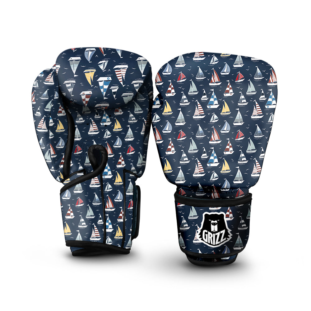 Boat On Sea Print Pattern Boxing Gloves-grizzshop