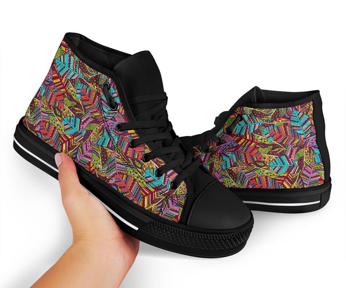 Bohemian Boho Pattern Print Men Women's High Top Shoes-grizzshop