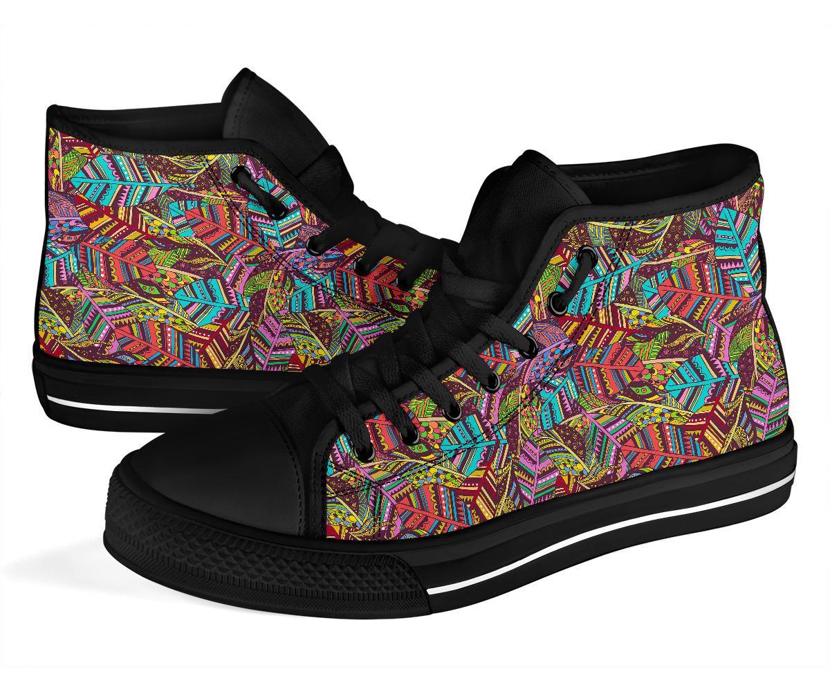 Bohemian Boho Pattern Print Men Women's High Top Shoes-grizzshop