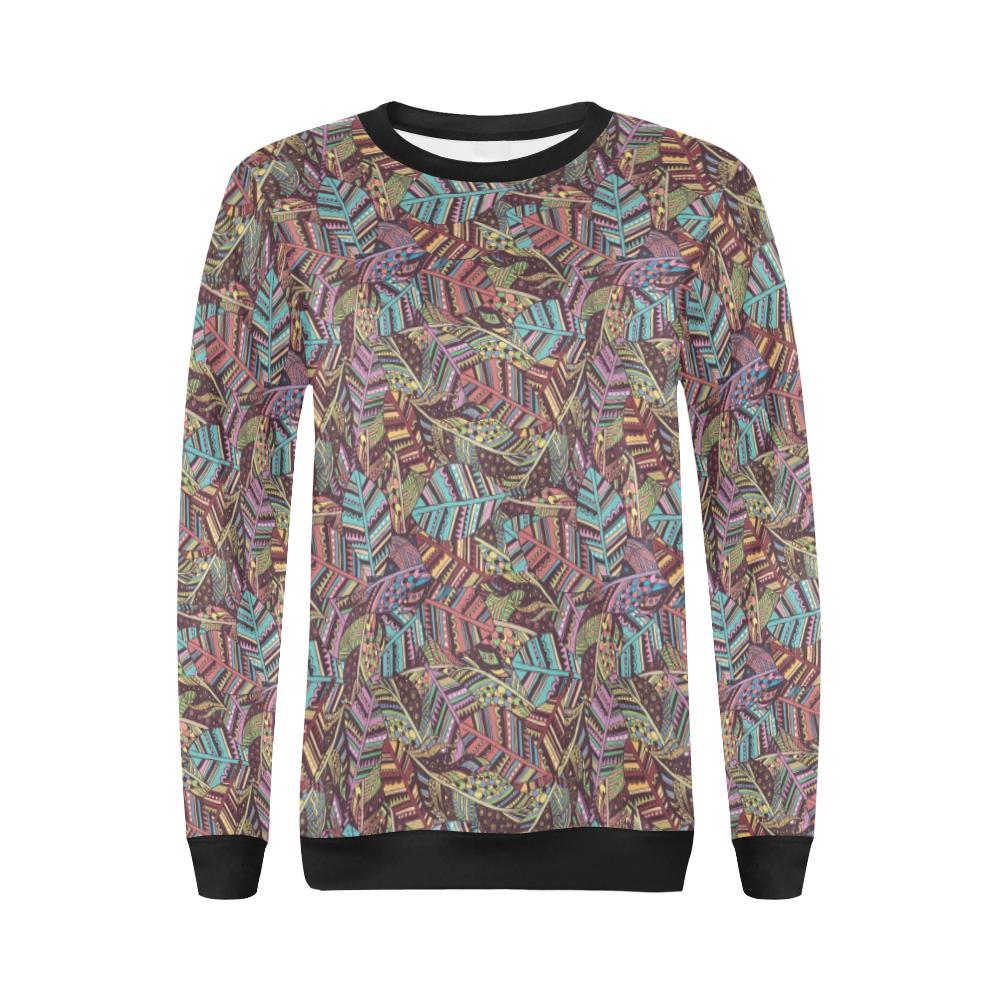 Bohemian Boho Pattern Print Women Crewneck Sweatshirt-grizzshop