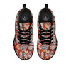 Bohemian Floral Orange Print Pattern Black Sneaker-grizzshop