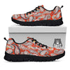 Bohemian Floral Orange Print Pattern Black Sneaker-grizzshop