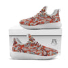 Bohemian Floral Orange Print Pattern White Athletic Shoes-grizzshop