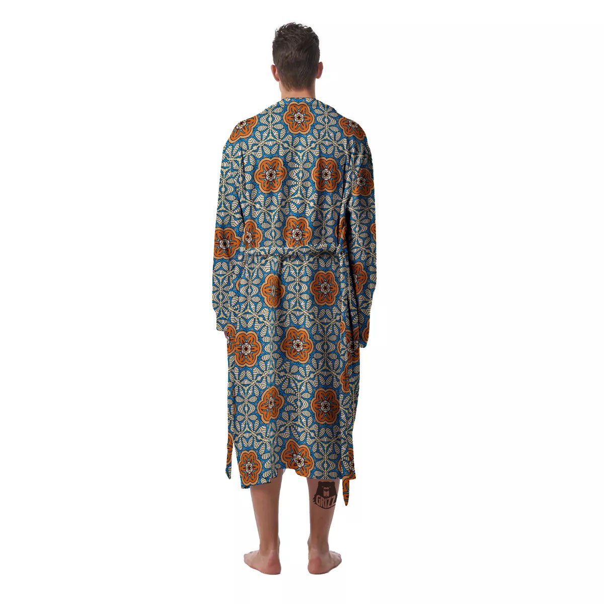 Bohemian Mandala Floral Print Pattern Men's Robe-grizzshop