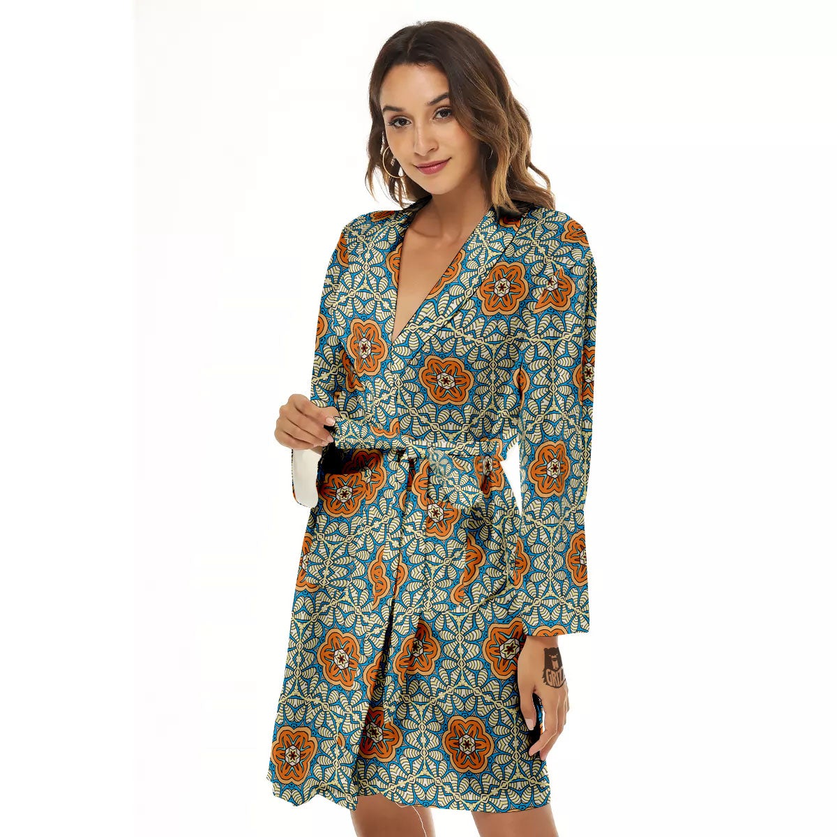 Bohemian Mandala Floral Print Pattern Women's Robe-grizzshop