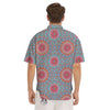 Bohemian Mandala Pink And Teal Print Pattern Men's Short Sleeve Shirts-grizzshop