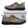 Bohemian Mandala Retro Print Pattern Black Sneaker-grizzshop