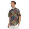 Bohemian Mandala Retro Print Pattern Men's Short Sleeve Shirts-grizzshop