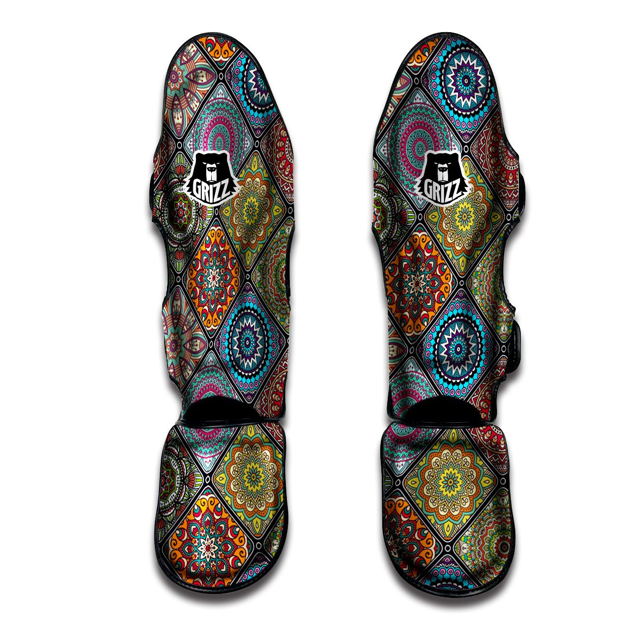 Bohemian Mandala Retro Print Pattern Muay Thai Shin Guards-grizzshop