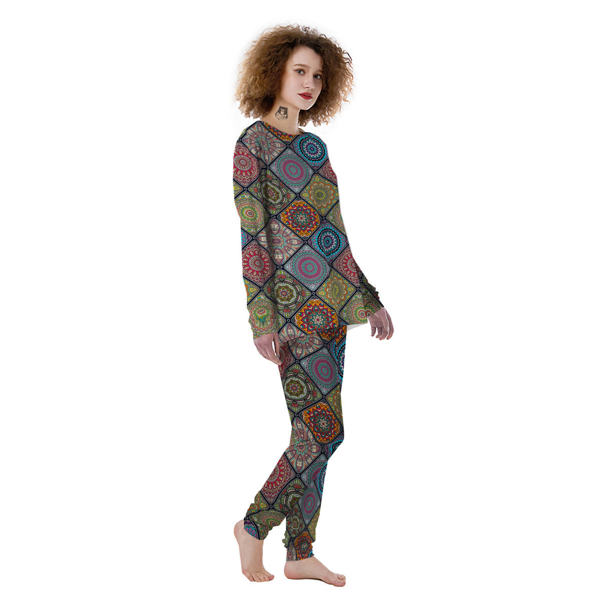 Bohemian Mandala Retro Print Pattern Women's Pajamas-grizzshop