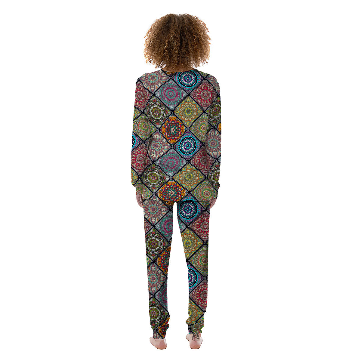 Bohemian Mandala Retro Print Pattern Women's Pajamas-grizzshop