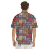 Bohemian Mandala Tile Print Pattern Men's Short Sleeve Shirts-grizzshop