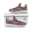 Bohemian Mandala Tile Print Pattern White Athletic Shoes-grizzshop