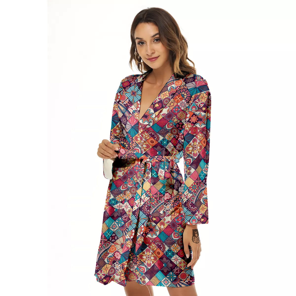 Bohemian Mandala Vintage Print Pattern Women's Robe-grizzshop