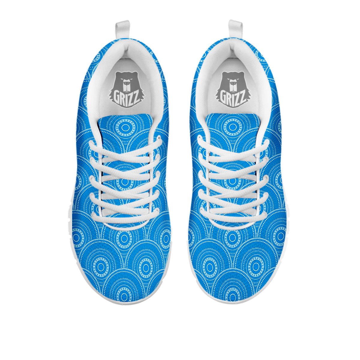 Bohemian Mandala Waves Print Pattern White Sneaker-grizzshop