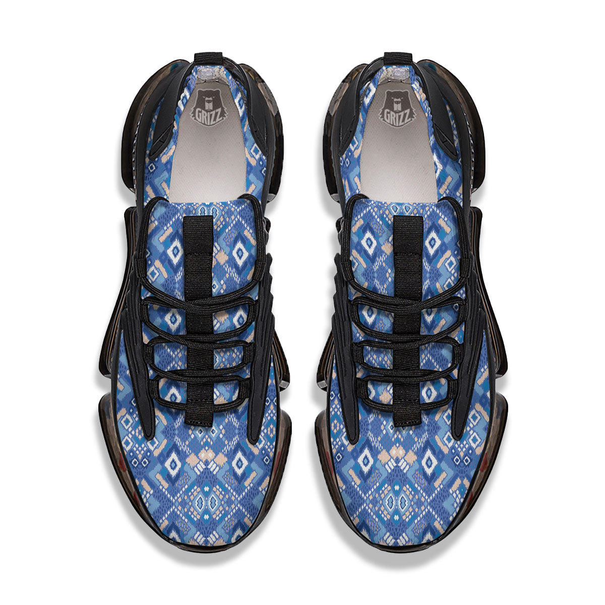 Bohemian Native Tribal Print Pattern Black Gym Shoes-grizzshop
