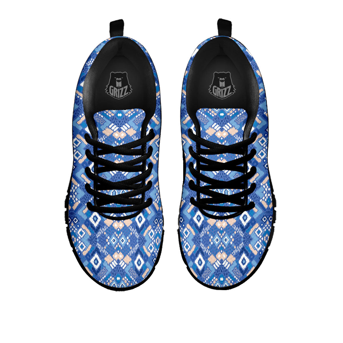 Bohemian Native Tribal Print Pattern Black Sneaker-grizzshop