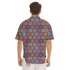 Bohemian Oriental Mandala Print Pattern Men's Short Sleeve Shirts-grizzshop