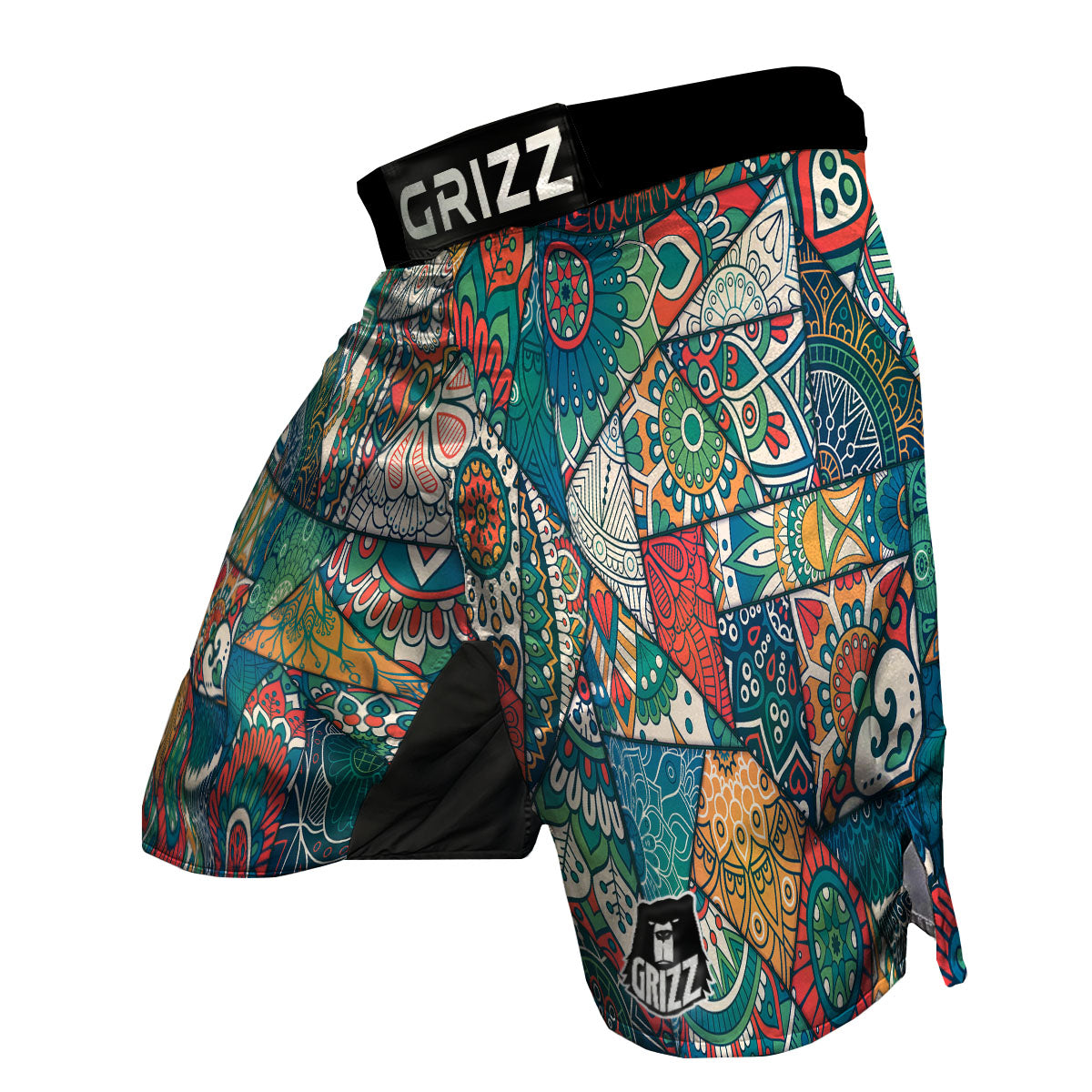 Bohemian Patchwork Mandala Print Pattern MMA Shorts-grizzshop