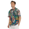 Bohemian Patchwork Mandala Print Pattern Men's Short Sleeve Shirts-grizzshop