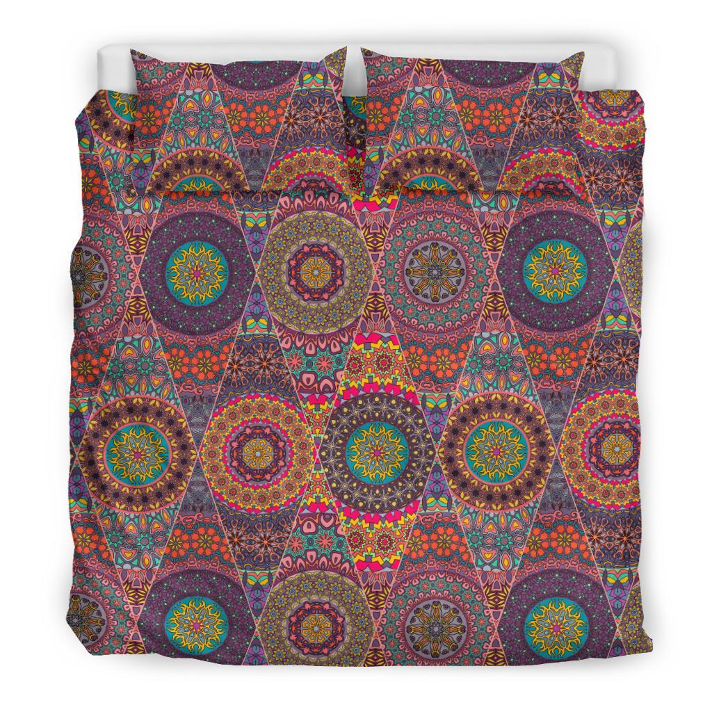 Bohemian Patchwork Pattern Print Duvet Cover Bedding Set-grizzshop