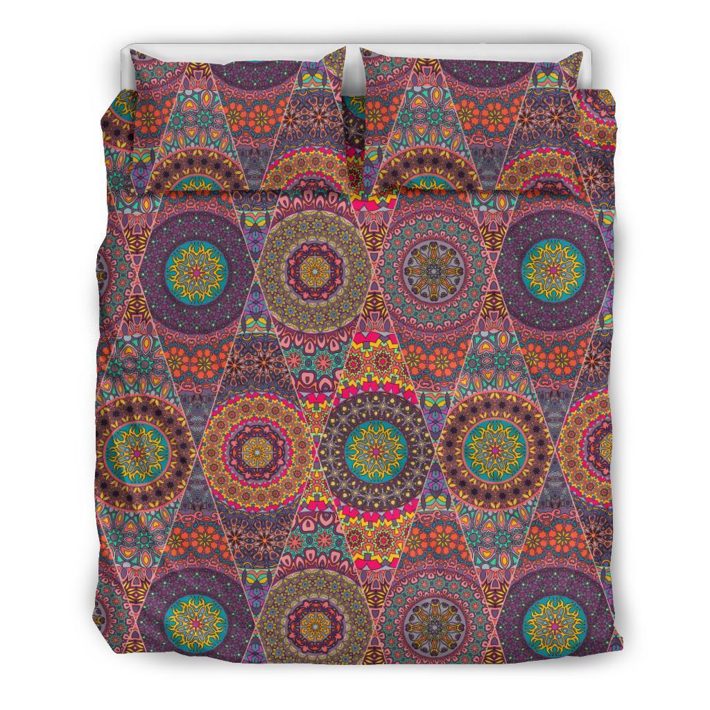 Bohemian Patchwork Pattern Print Duvet Cover Bedding Set-grizzshop