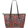 Bohemian Patchwork Pattern Print Leather Tote Bag-grizzshop