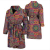 Bohemian Patchwork Pattern Print Men Long Robe-grizzshop