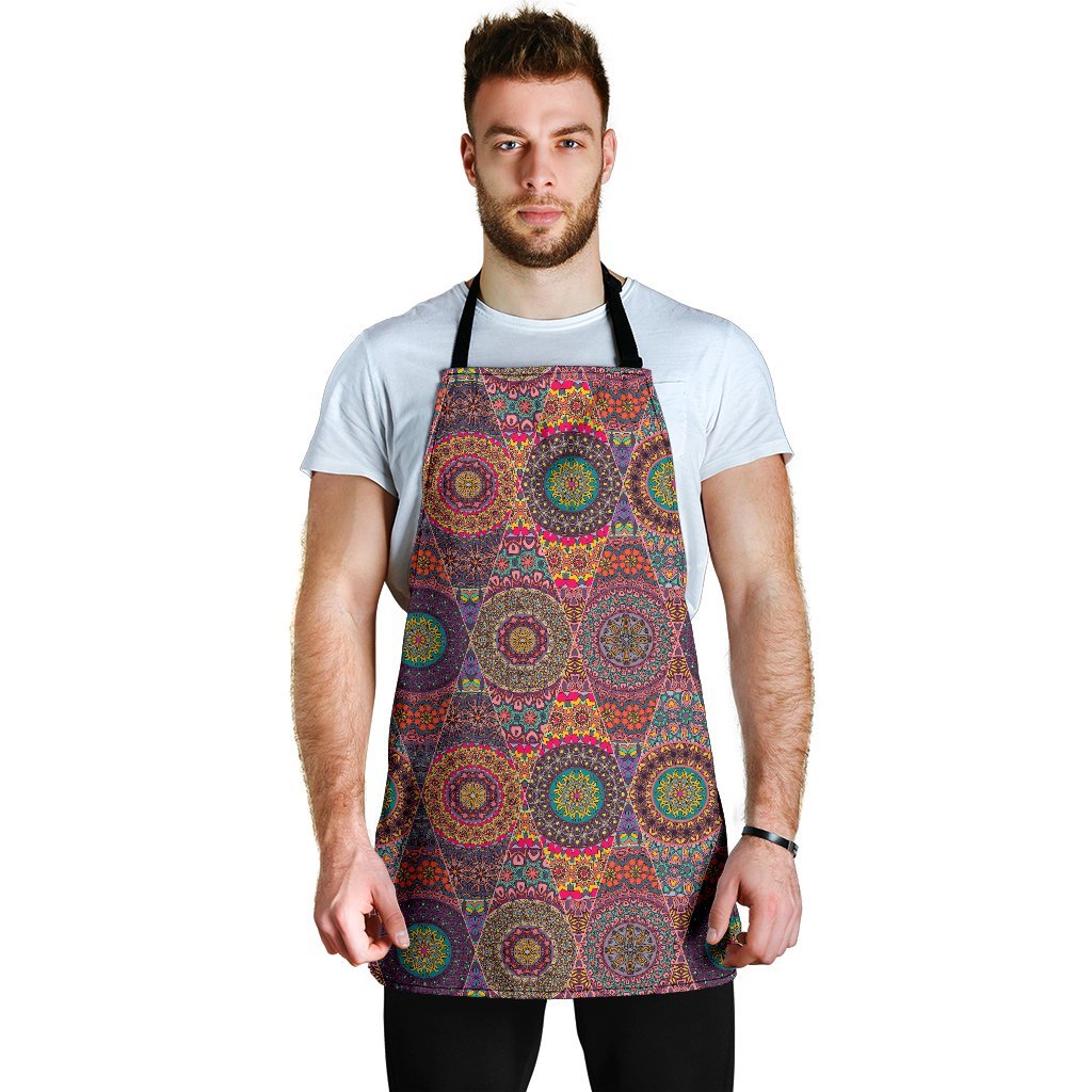 Bohemian Patchwork Pattern Print Men's Apron-grizzshop