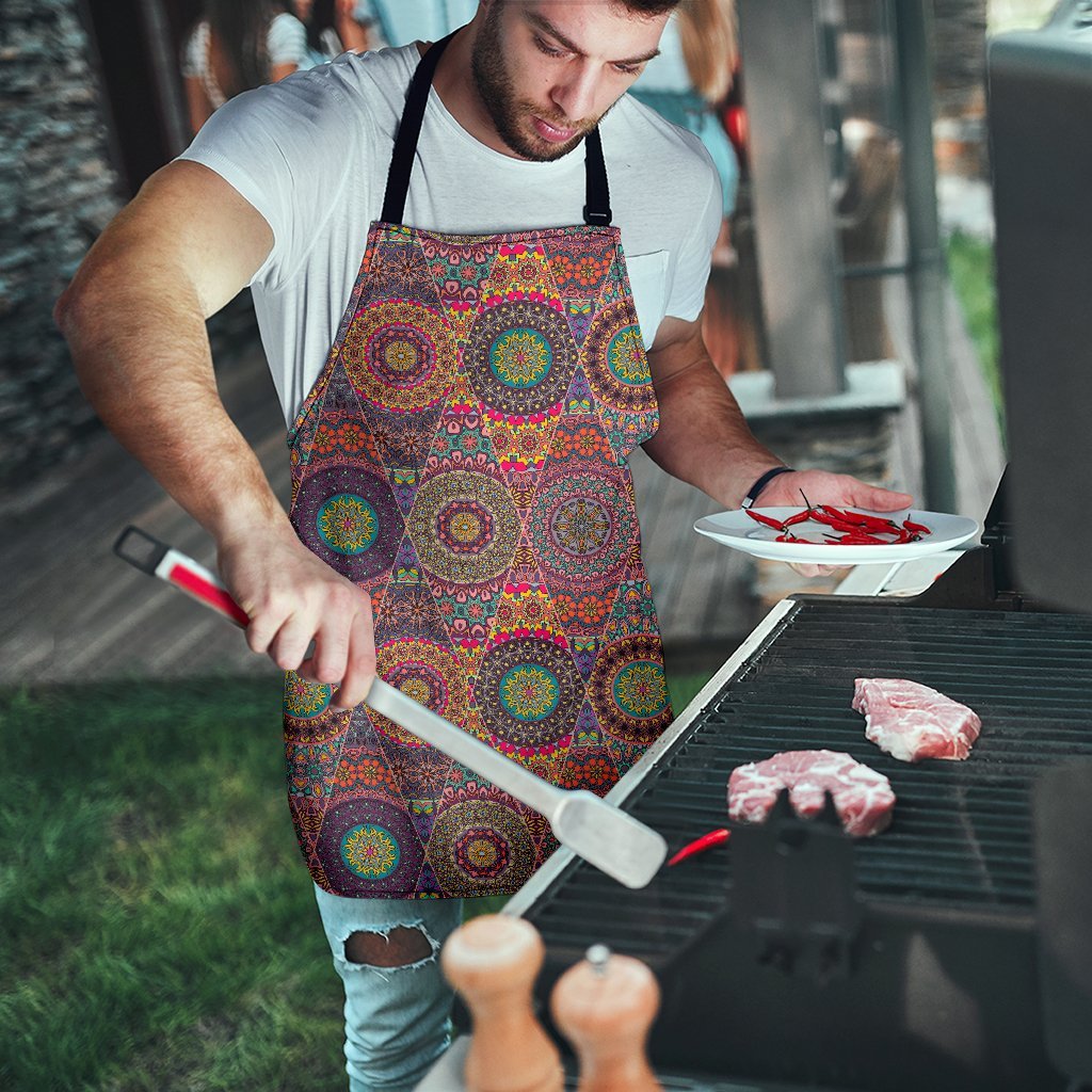 Bohemian Patchwork Pattern Print Men's Apron-grizzshop