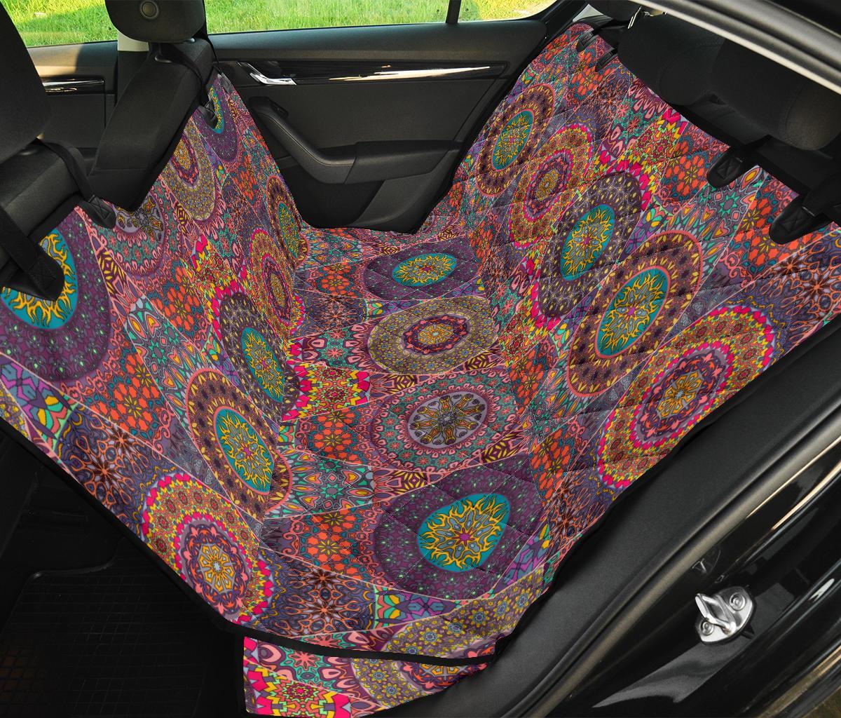 Bohemian Patchwork Pattern Print Pet Car Seat Cover-grizzshop