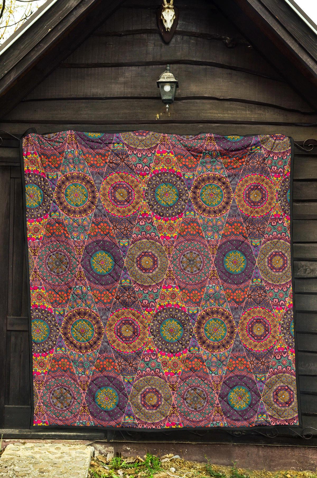 Bohemian Patchwork Pattern Print Quilt-grizzshop