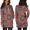 Bohemian Patchwork Pattern Print Women Hoodie Dress-grizzshop