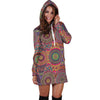 Bohemian Patchwork Pattern Print Women Hoodie Dress-grizzshop