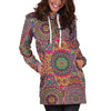 Bohemian Patchwork Pattern Print Women Hoodie Dress-grizzshop