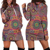 Bohemian Patchwork Pattern Print Women Hoodie Dress-grizzshop